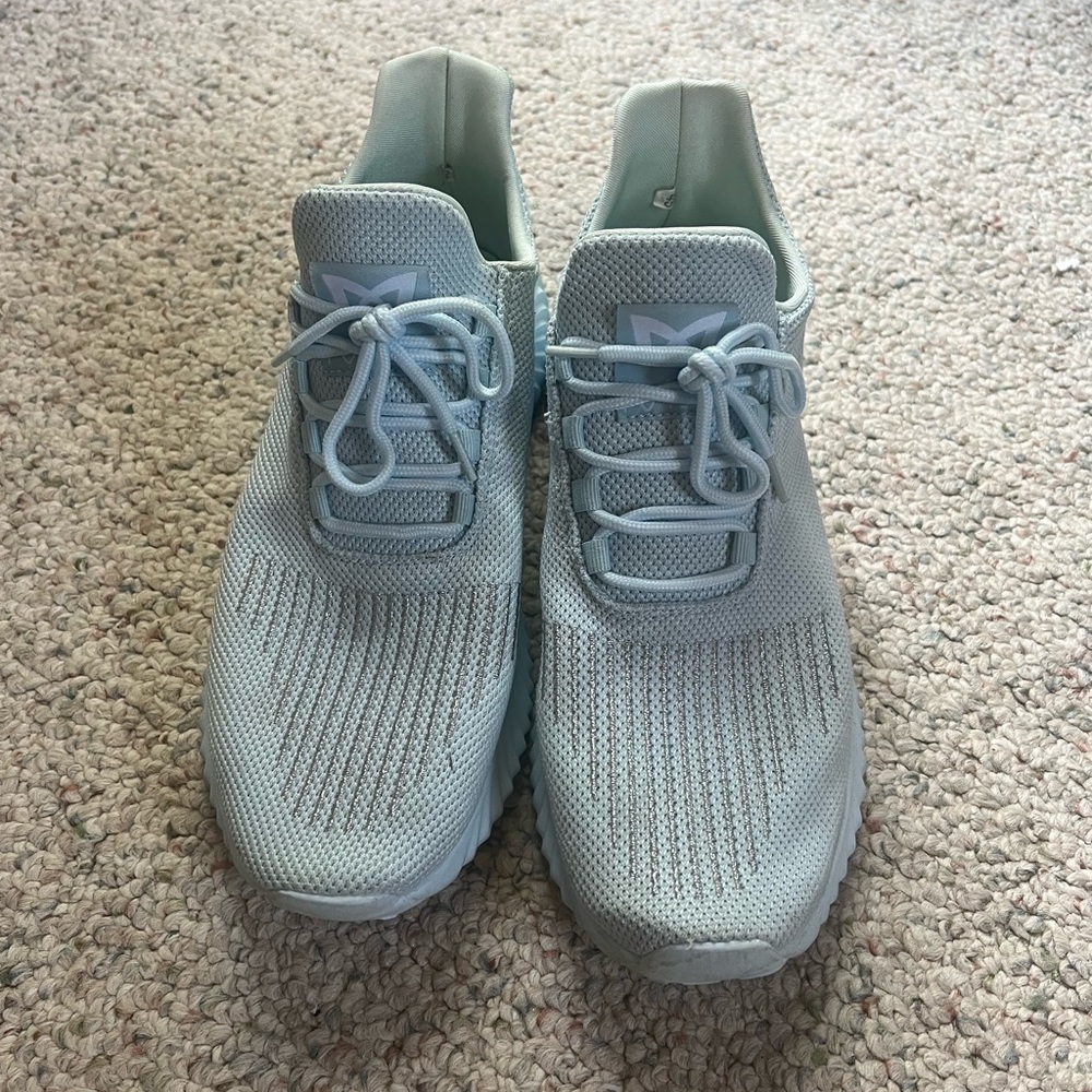 slip on blue shoes